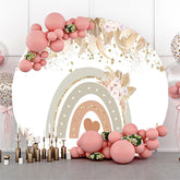 Regenbogen Herz Boho Blumen Runden Babydusche Hintergrund